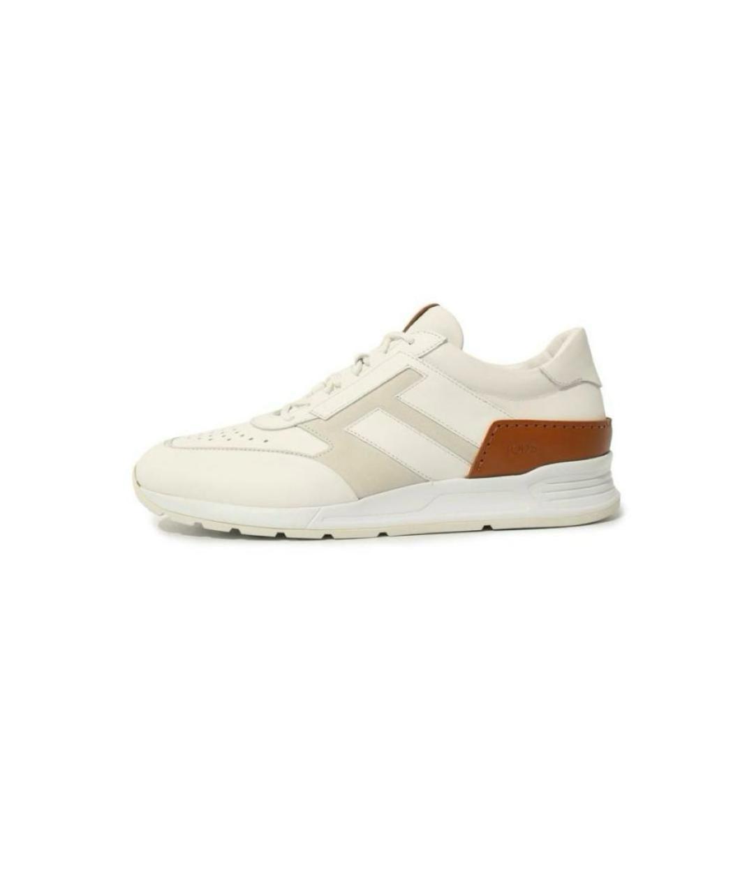 TOD'S Белые кожаные низкие кроссовки / кеды, фото 7
