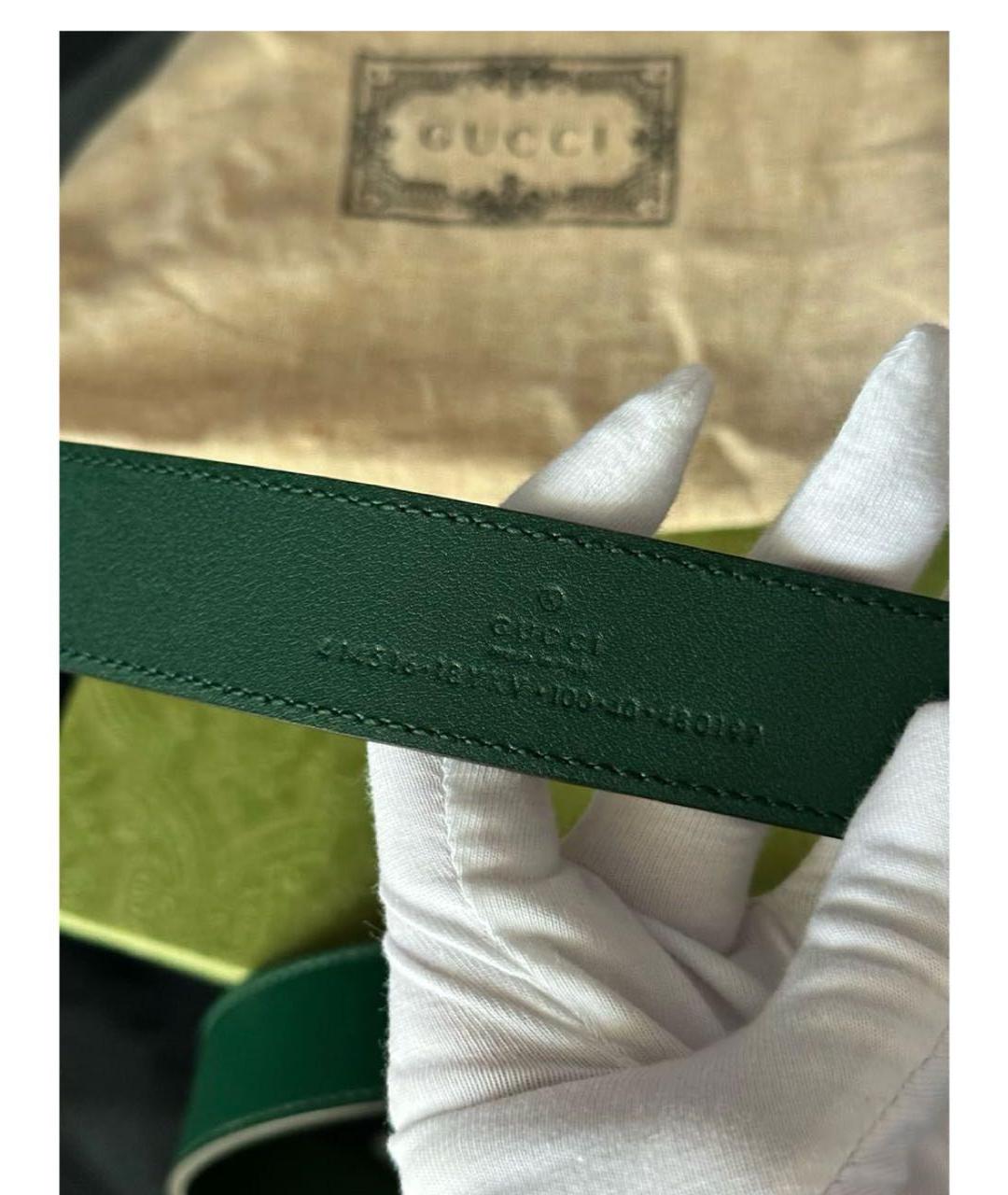 GUCCI Зеленый кожаный ремень, фото 3