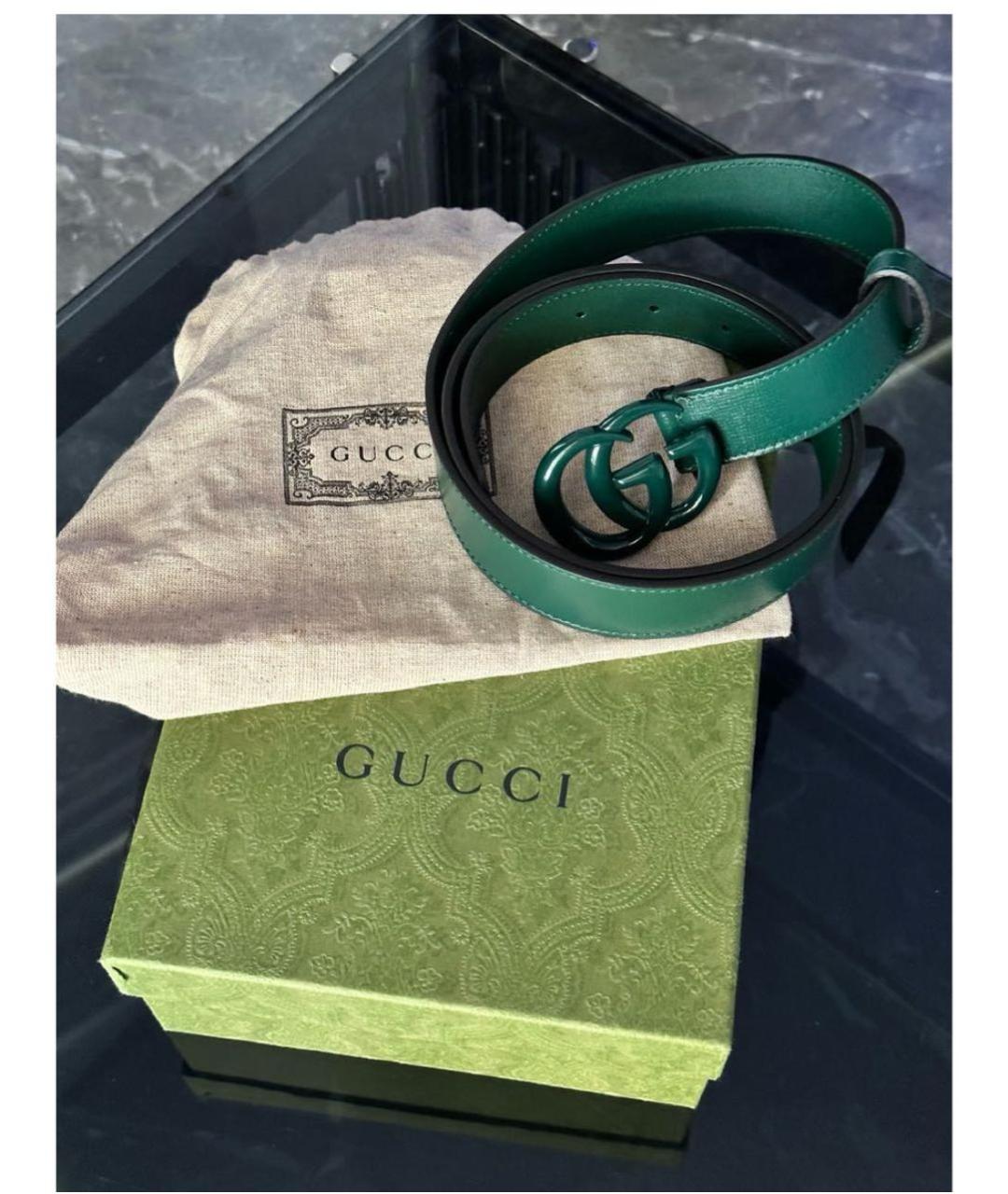 GUCCI Зеленый кожаный ремень, фото 2