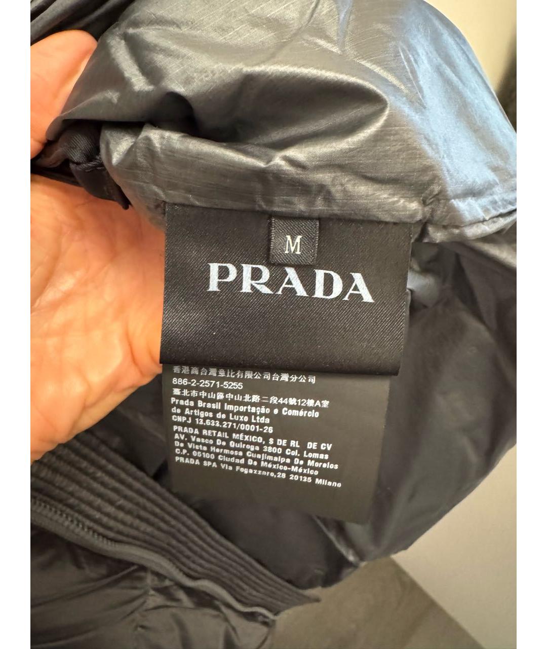 PRADA Серый полиамидовый пуховик, фото 8