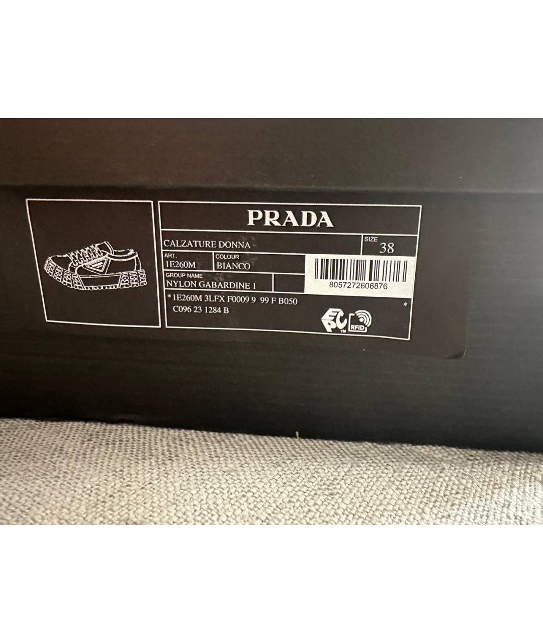 PRADA Белые неопреновые кроссовки, фото 4