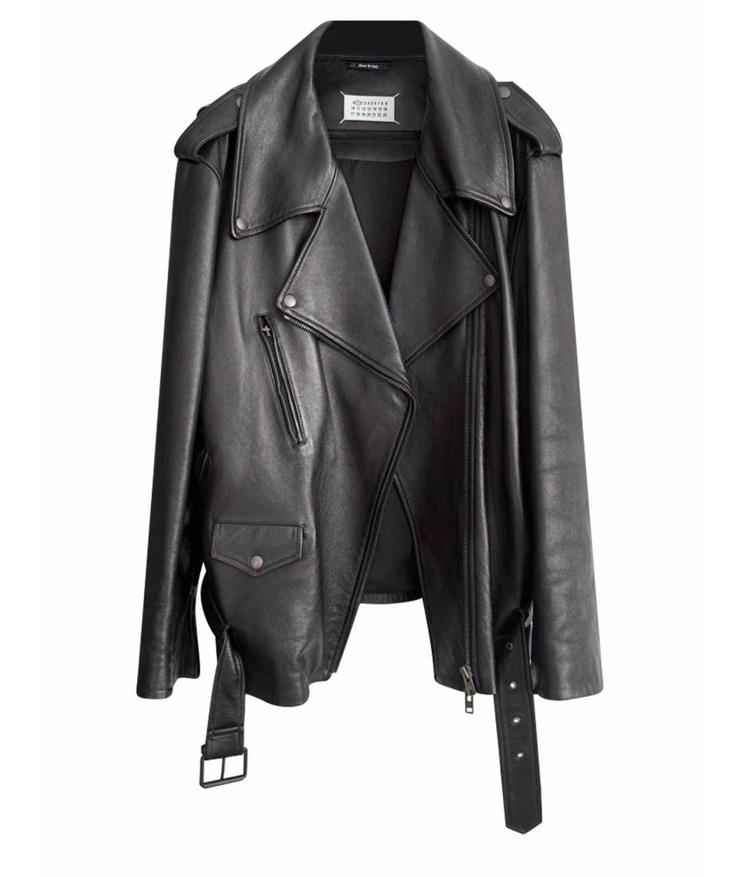 MAISON MARGIELA Черная кожаная куртка, фото 1