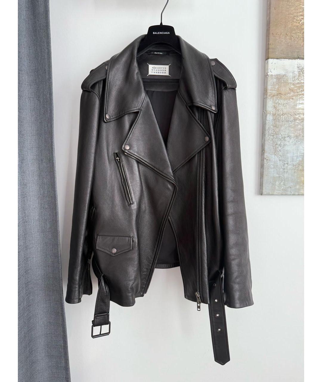 MAISON MARGIELA Черная кожаная куртка, фото 8