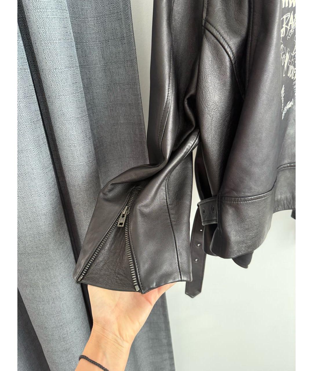 MAISON MARGIELA Черная кожаная куртка, фото 7