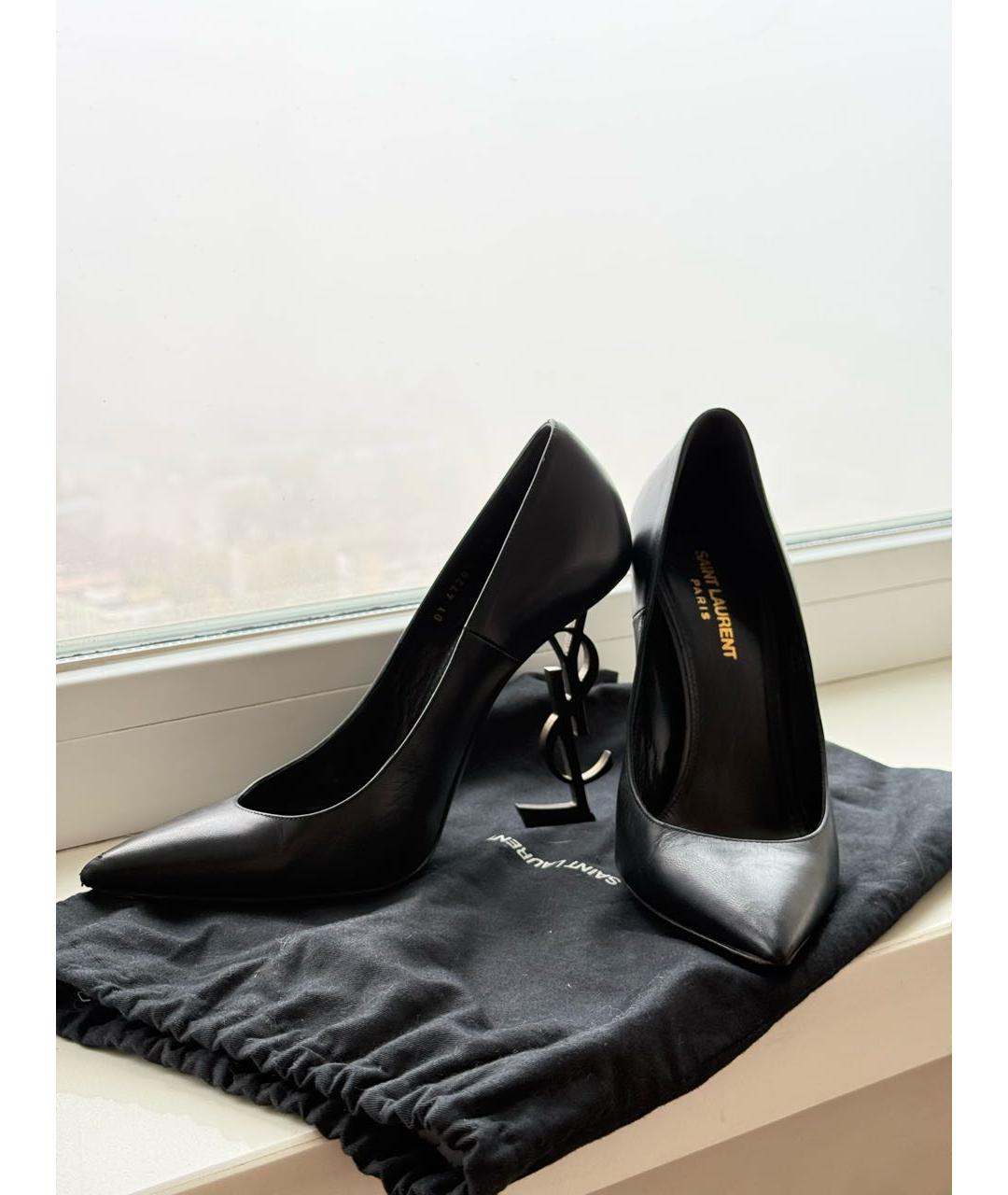 SAINT LAURENT Черные кожаные туфли, фото 6