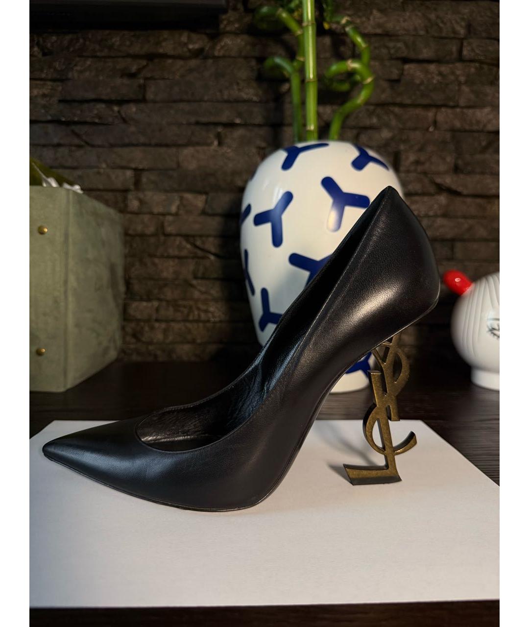 SAINT LAURENT Черные кожаные туфли, фото 8