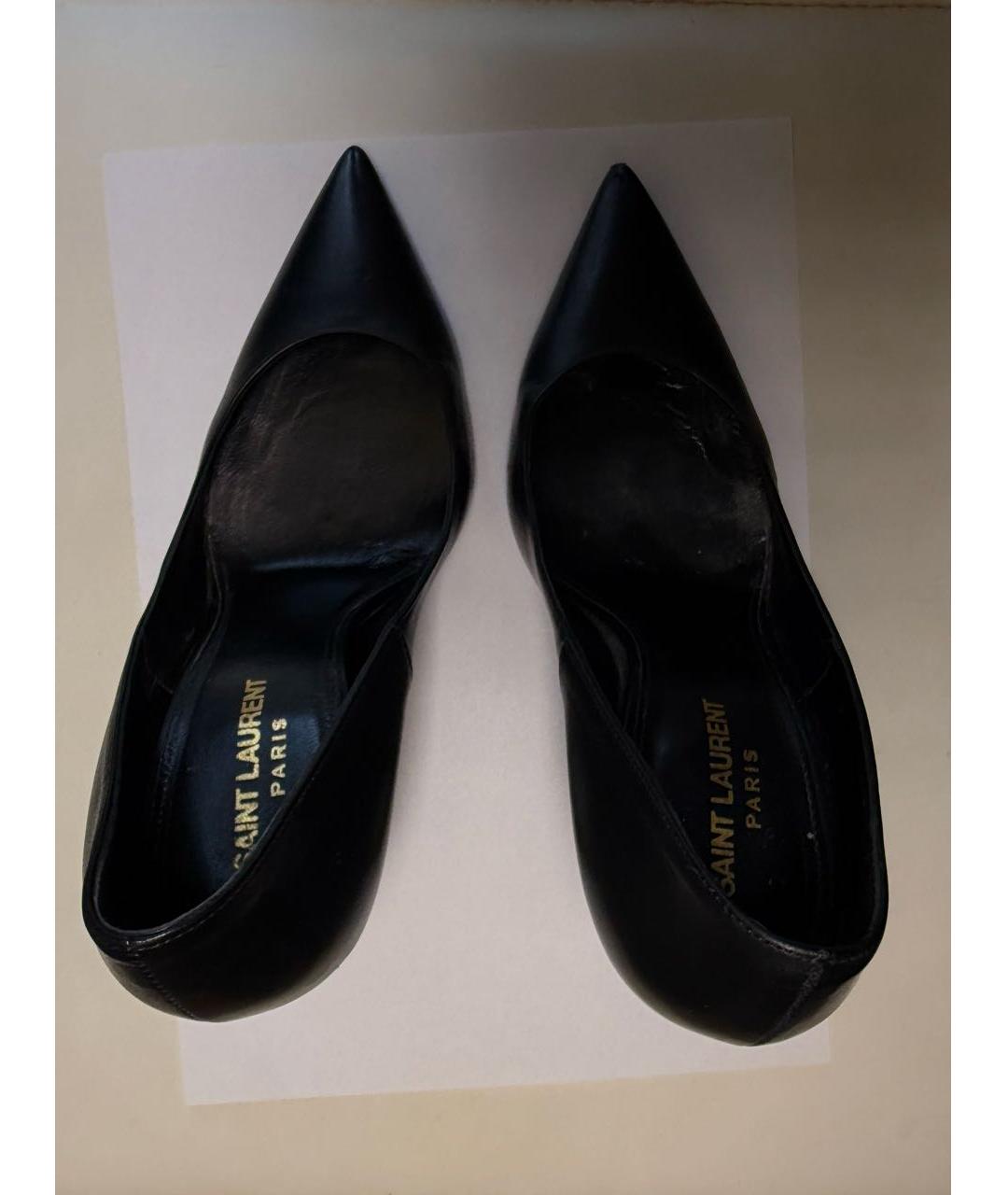 SAINT LAURENT Черные кожаные туфли, фото 3