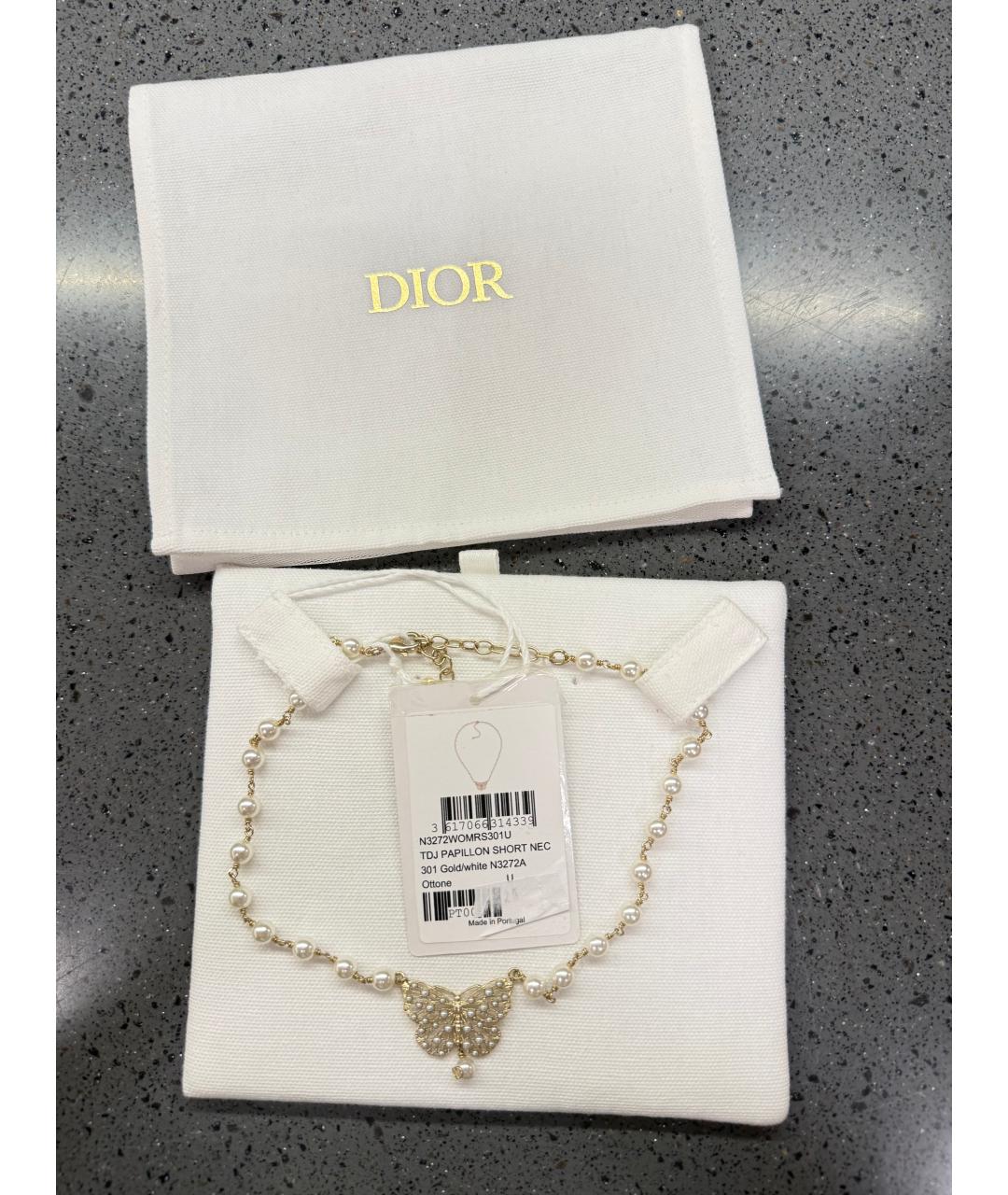CHRISTIAN DIOR Золотое металлическое колье, фото 3