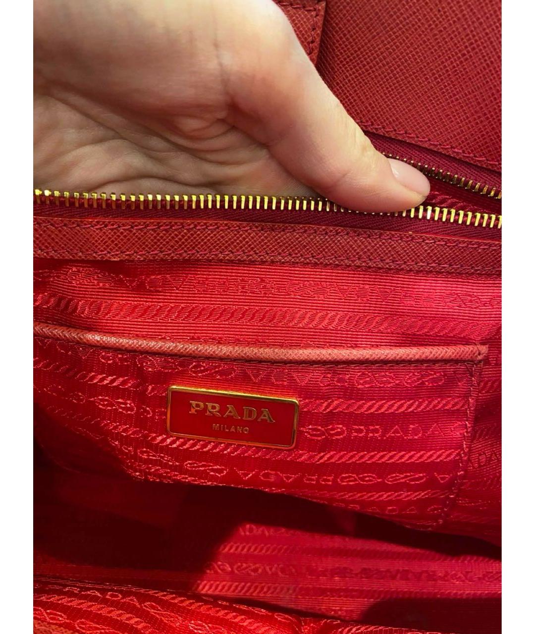 PRADA Красная кожаная сумка тоут, фото 2