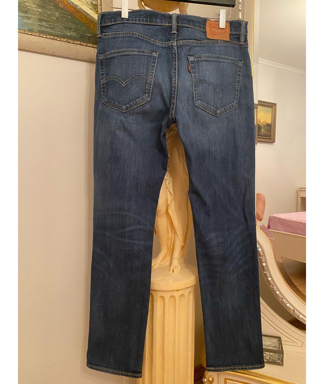 LEVI'S Синие хлопковые прямые джинсы, фото 2