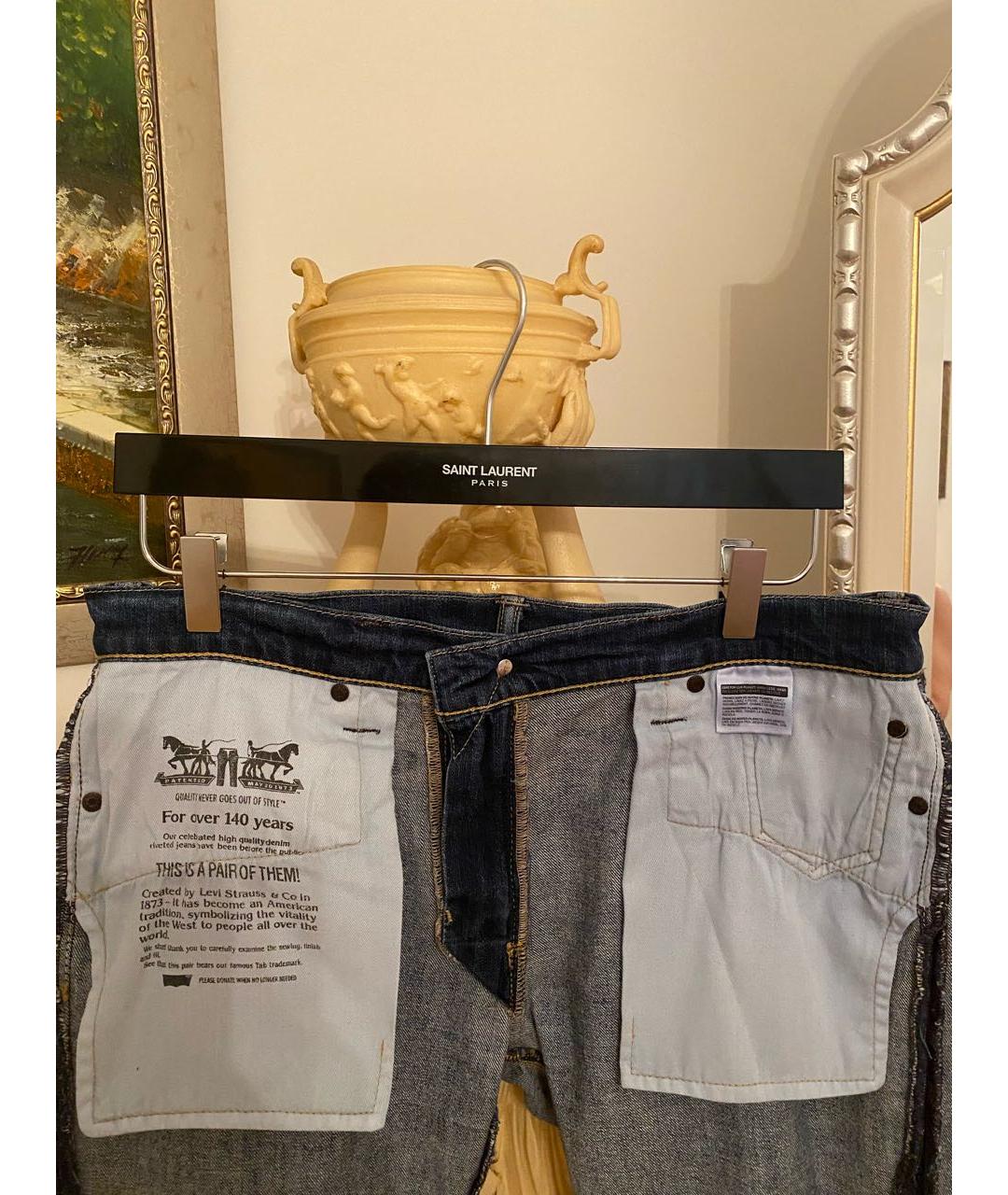 LEVI'S Синие хлопковые прямые джинсы, фото 3