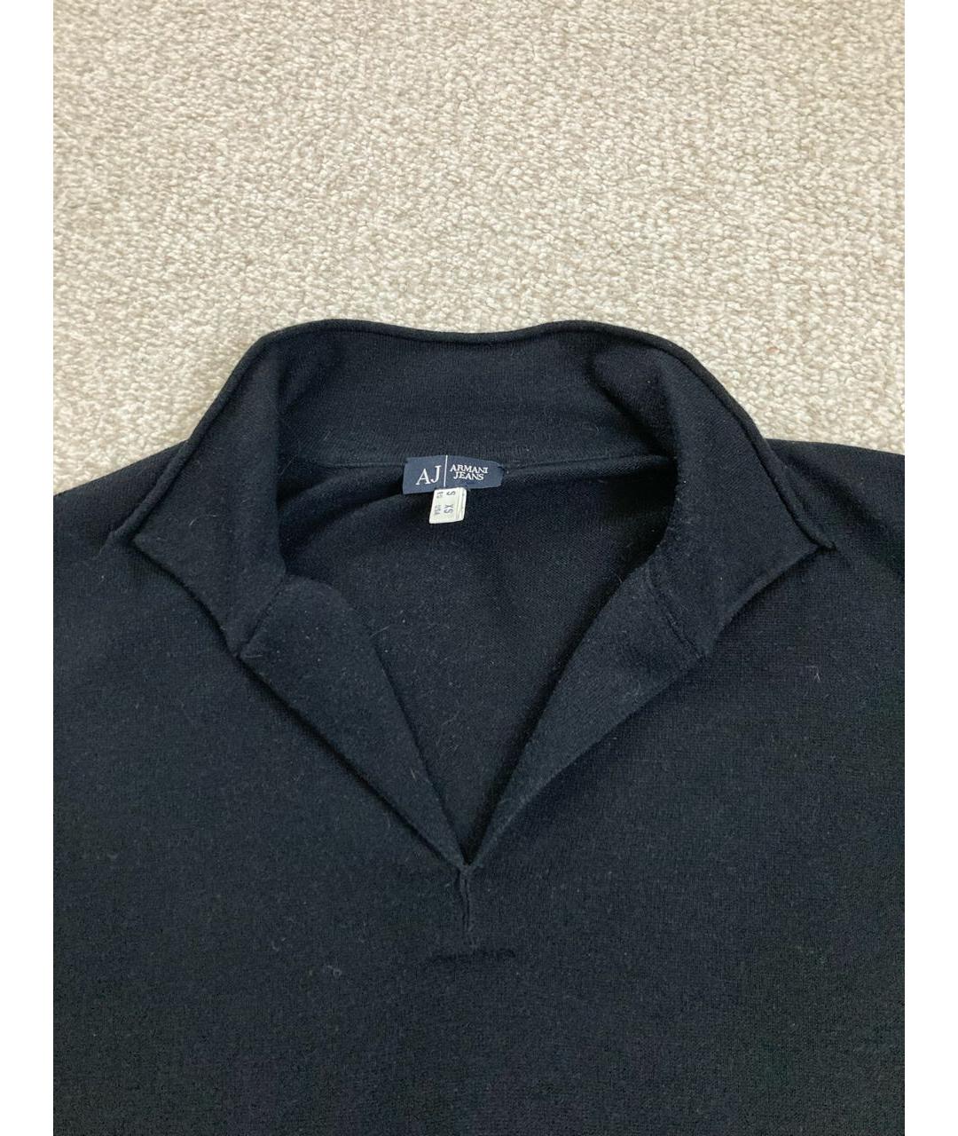 ARMANI JEANS Черный шелковый джемпер / свитер, фото 3