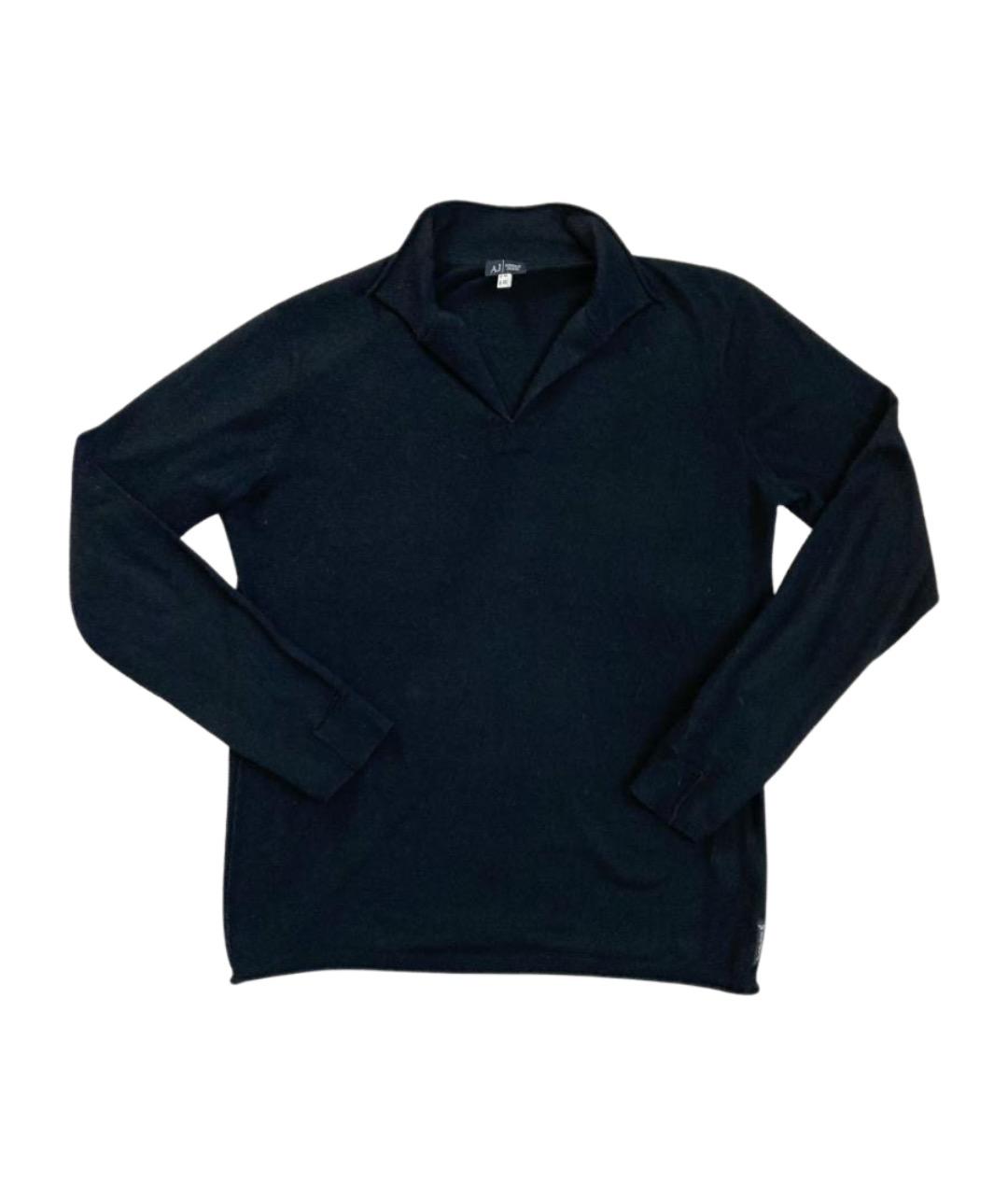 ARMANI JEANS Черный шелковый джемпер / свитер, фото 1