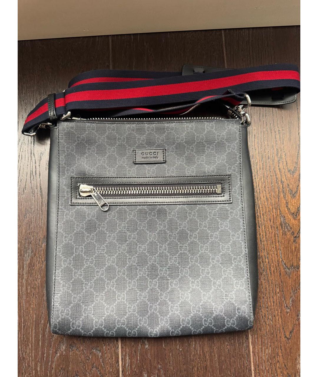GUCCI Серая кожаная поясная сумка, фото 5