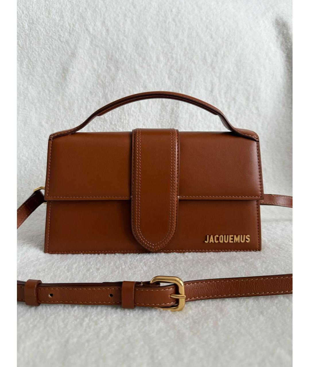 JACQUEMUS Коричневая кожаная сумка через плечо, фото 2