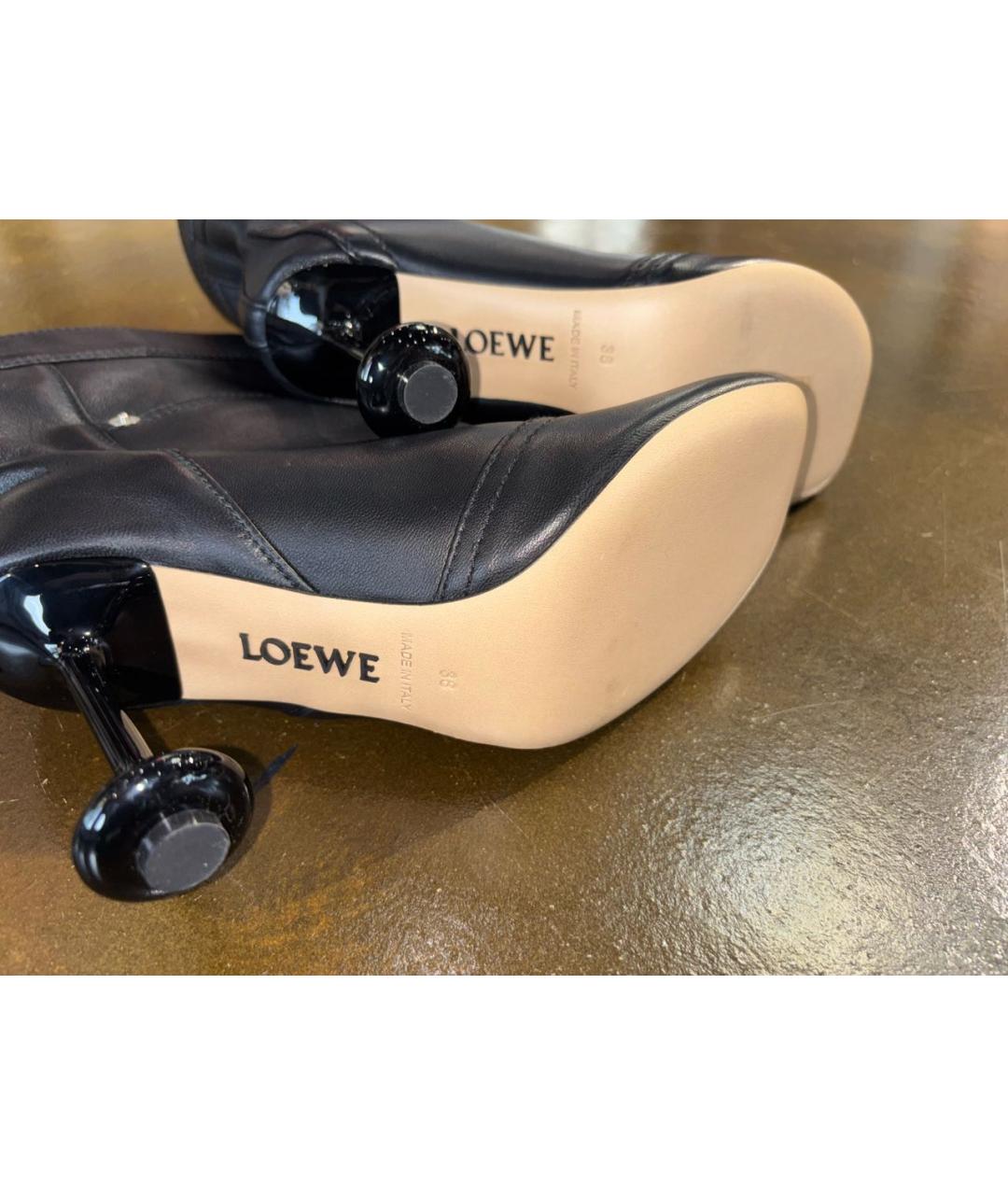 LOEWE Черные кожаные ботильоны, фото 6