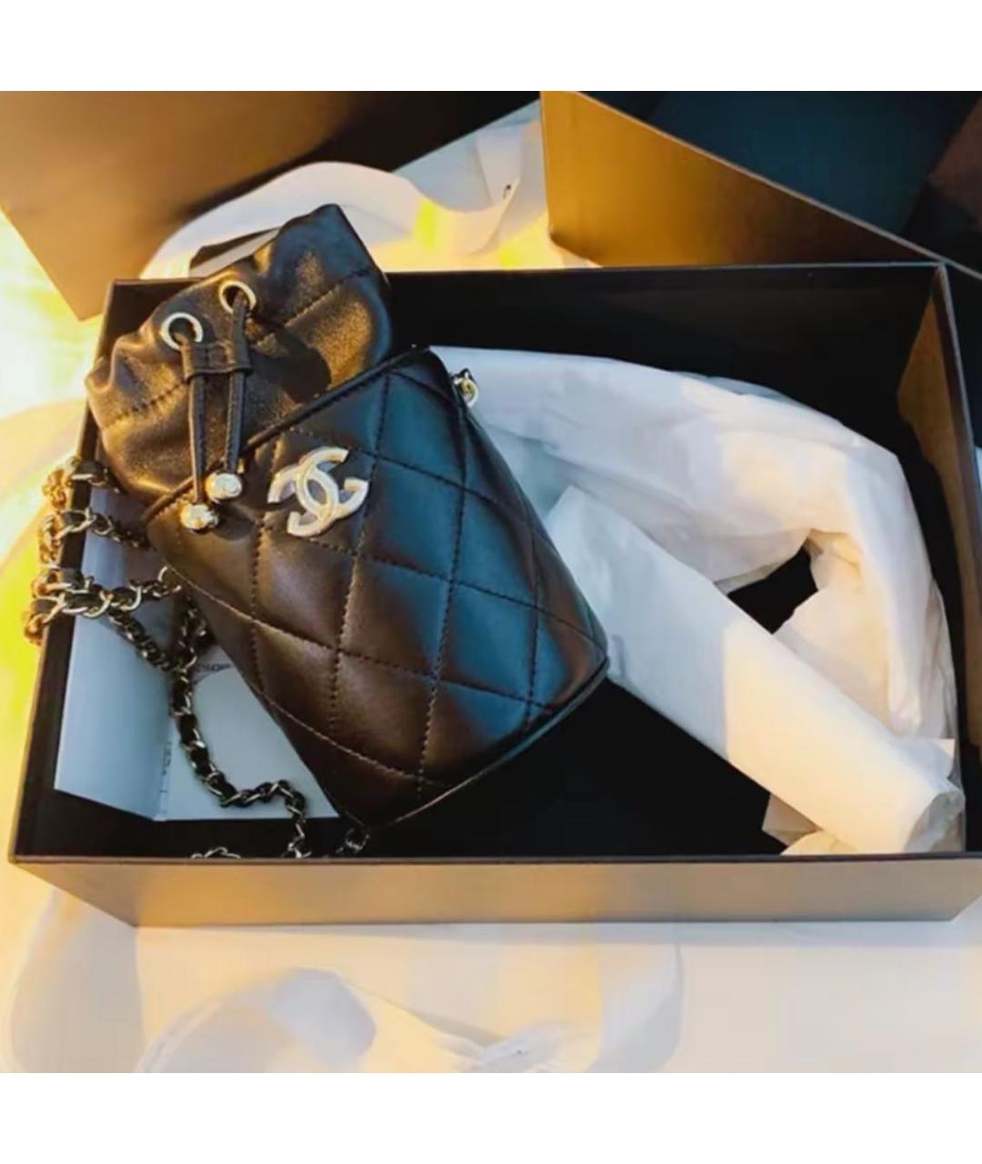 CHANEL Черная кожаная сумка через плечо, фото 8