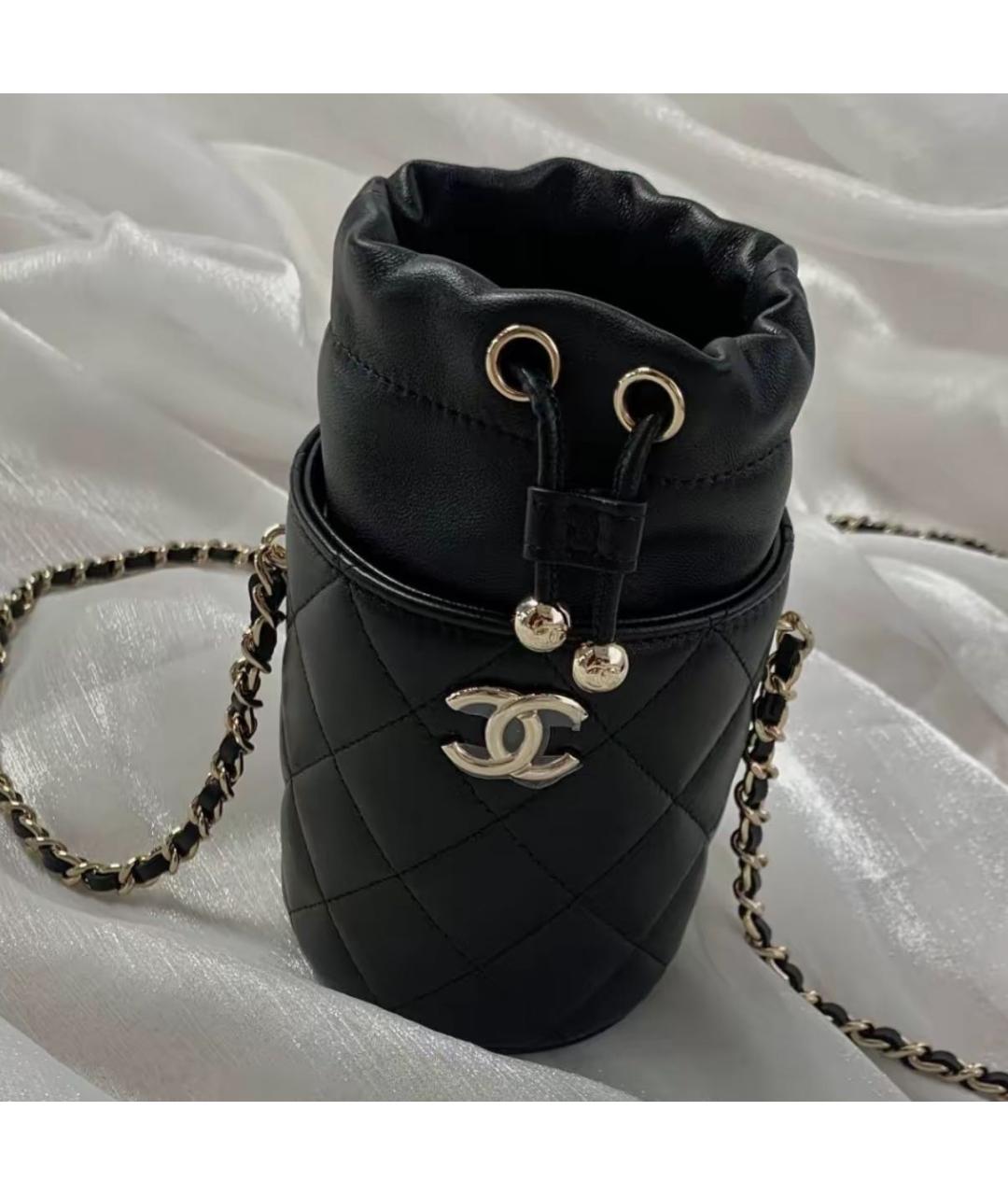 CHANEL Черная кожаная сумка через плечо, фото 6