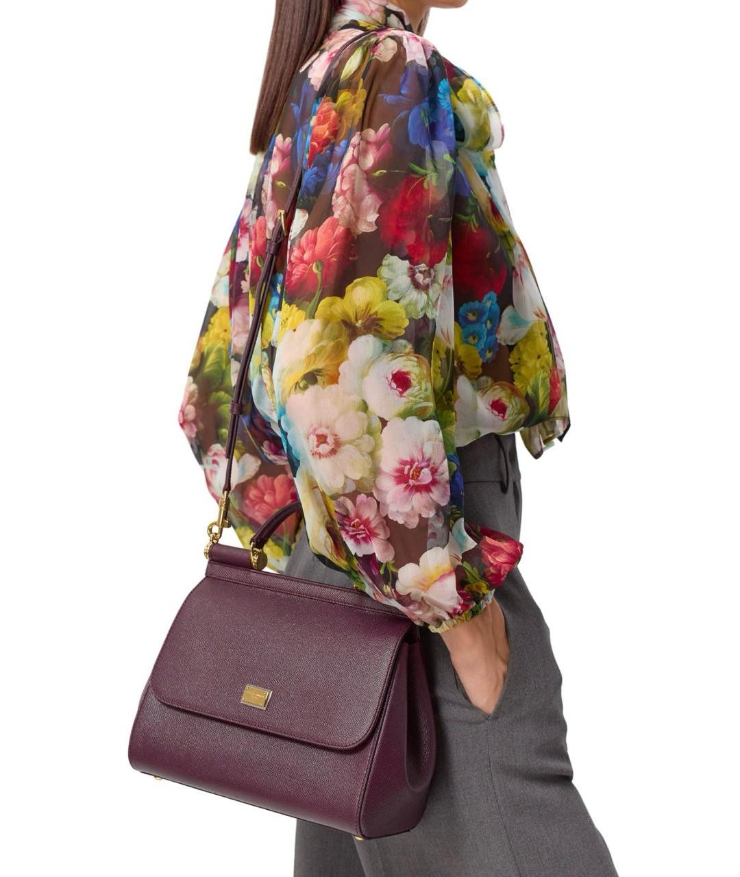 DOLCE&GABBANA Коричневая кожаная сумка через плечо, фото 7