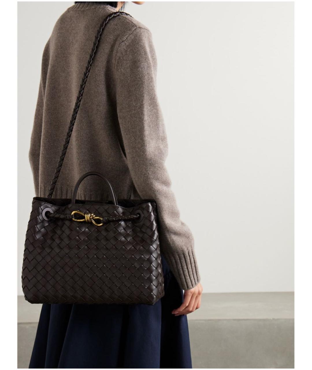 BOTTEGA VENETA Коричневая кожаная сумка тоут, фото 3
