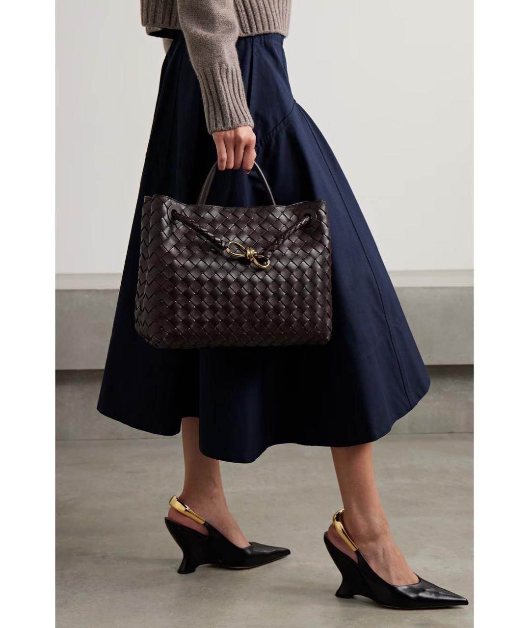 BOTTEGA VENETA Коричневая кожаная сумка тоут, фото 6