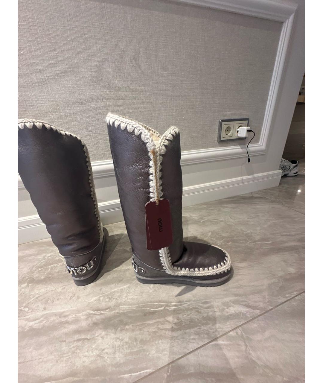 UGG AUSTRALIA Серые замшевые сапоги, фото 5