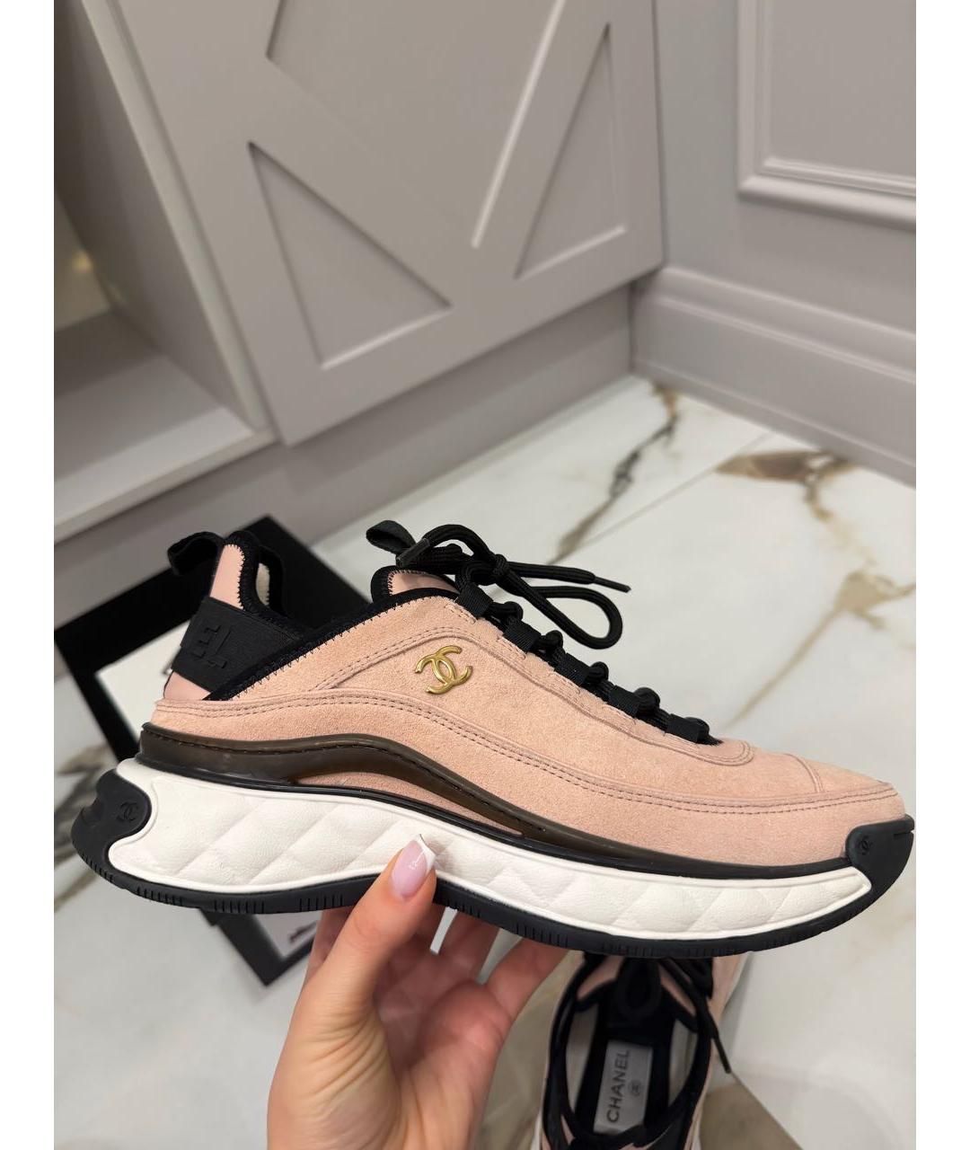 CHANEL Розовые кроссовки, фото 5