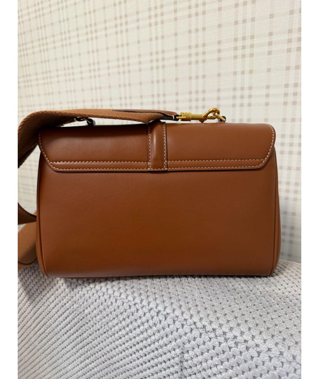 CELINE Коричневая кожаная сумка через плечо, фото 3