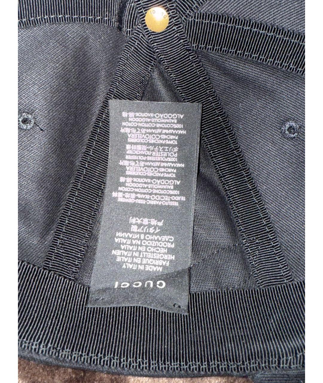GUCCI Черная хлопковая кепка, фото 5