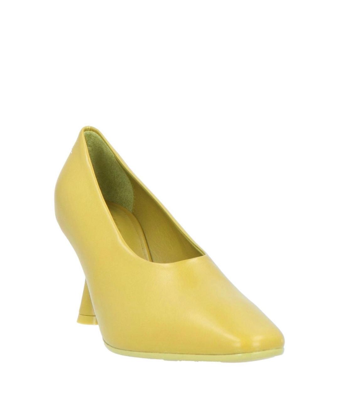 MM6 MAISON MARGIELA Зеленые кожаные лодочки на низком каблуке, фото 2
