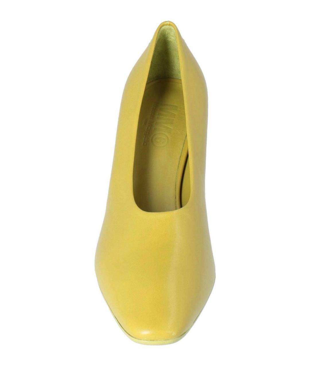 MM6 MAISON MARGIELA Зеленые кожаные лодочки на низком каблуке, фото 3