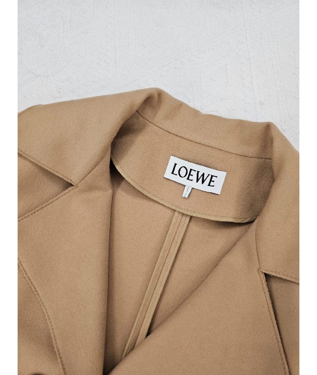 LOEWE Бежевое кашемировое пальто, фото 3