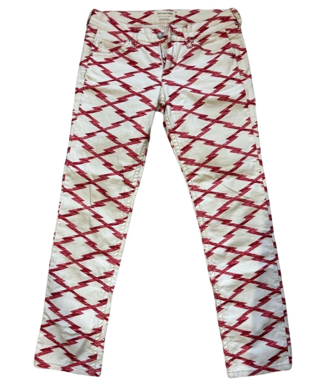 ISABEL MARANT ETOILE Белые хлопковые джинсы слим, фото 1