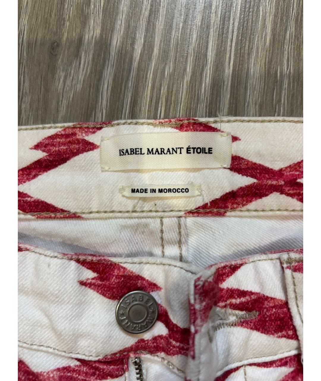 ISABEL MARANT ETOILE Белые хлопковые джинсы слим, фото 3