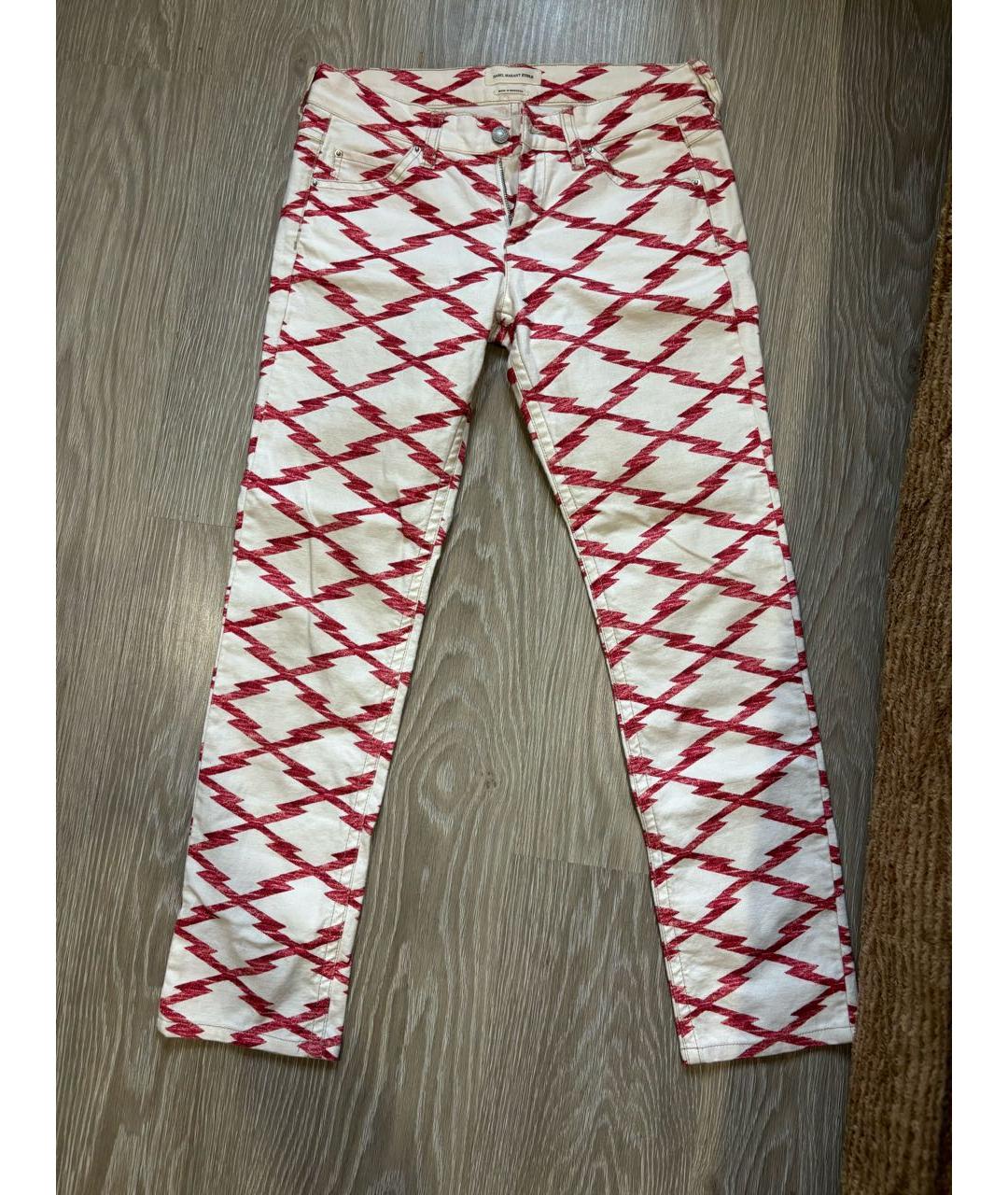 ISABEL MARANT ETOILE Белые хлопковые джинсы слим, фото 5