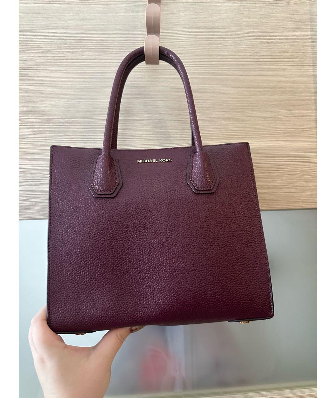 MICHAEL KORS Фиолетовая кожаная сумка с короткими ручками, фото 7