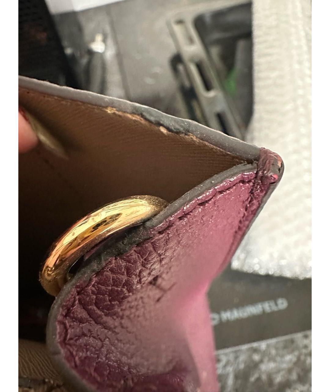 MICHAEL KORS Фиолетовая кожаная сумка с короткими ручками, фото 5