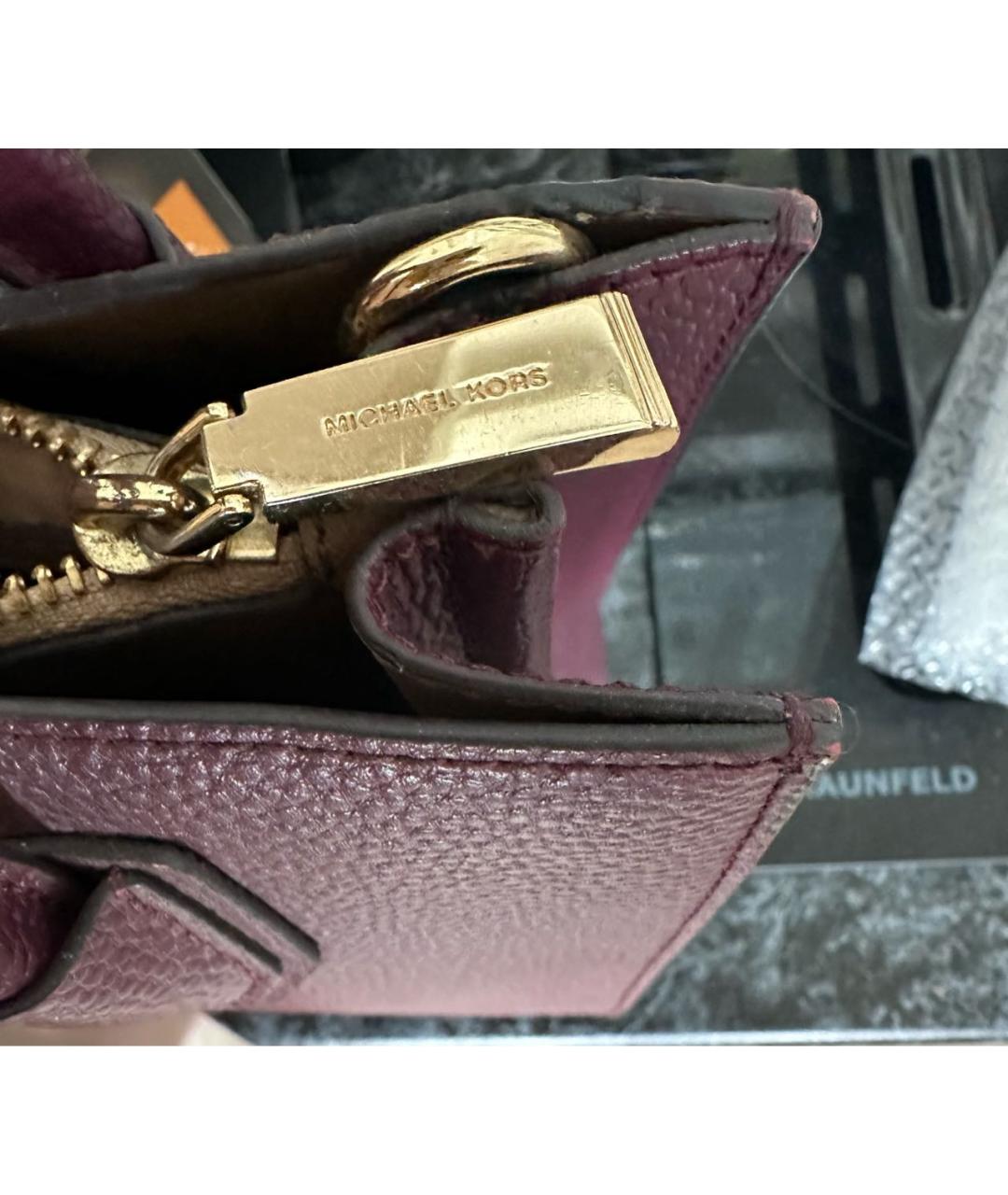 MICHAEL KORS Фиолетовая кожаная сумка с короткими ручками, фото 3
