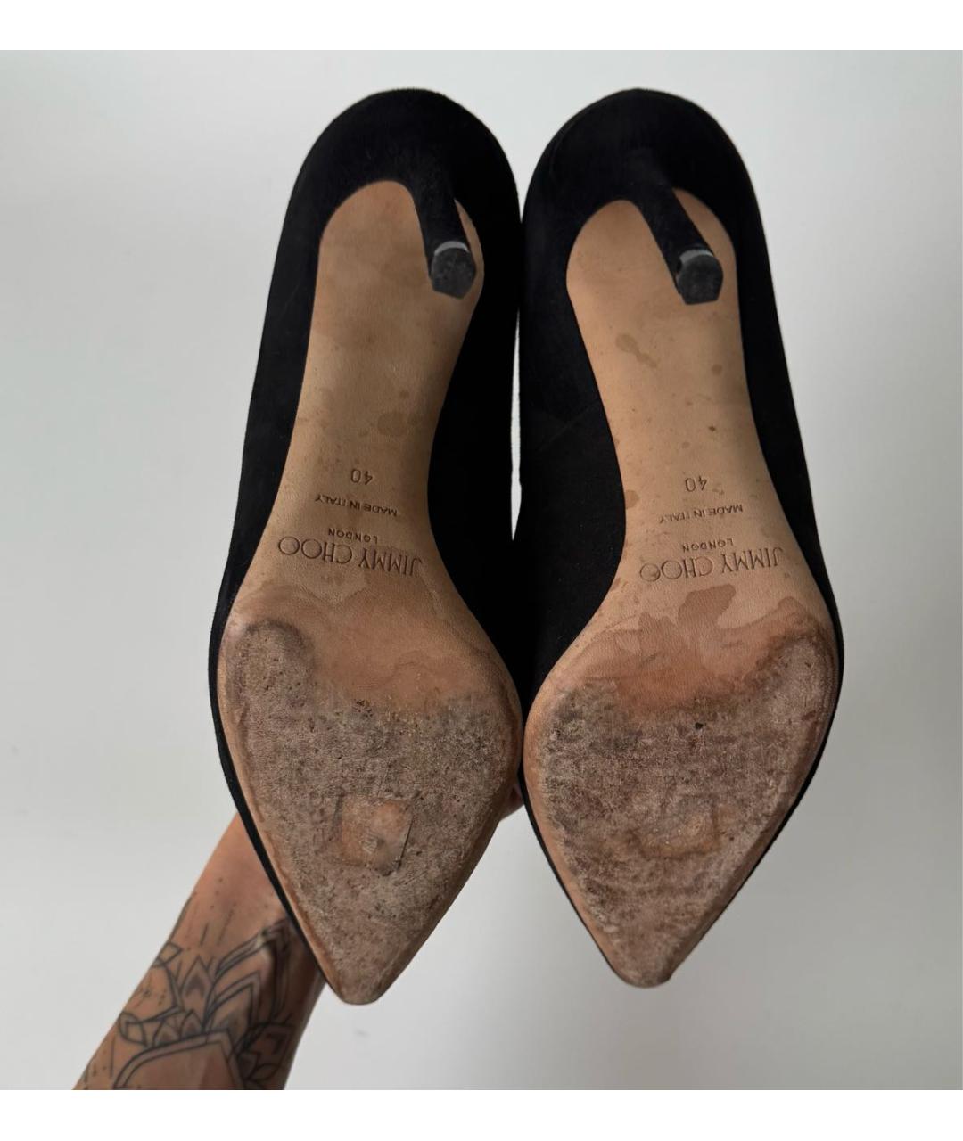 JIMMY CHOO Черные замшевые туфли, фото 6