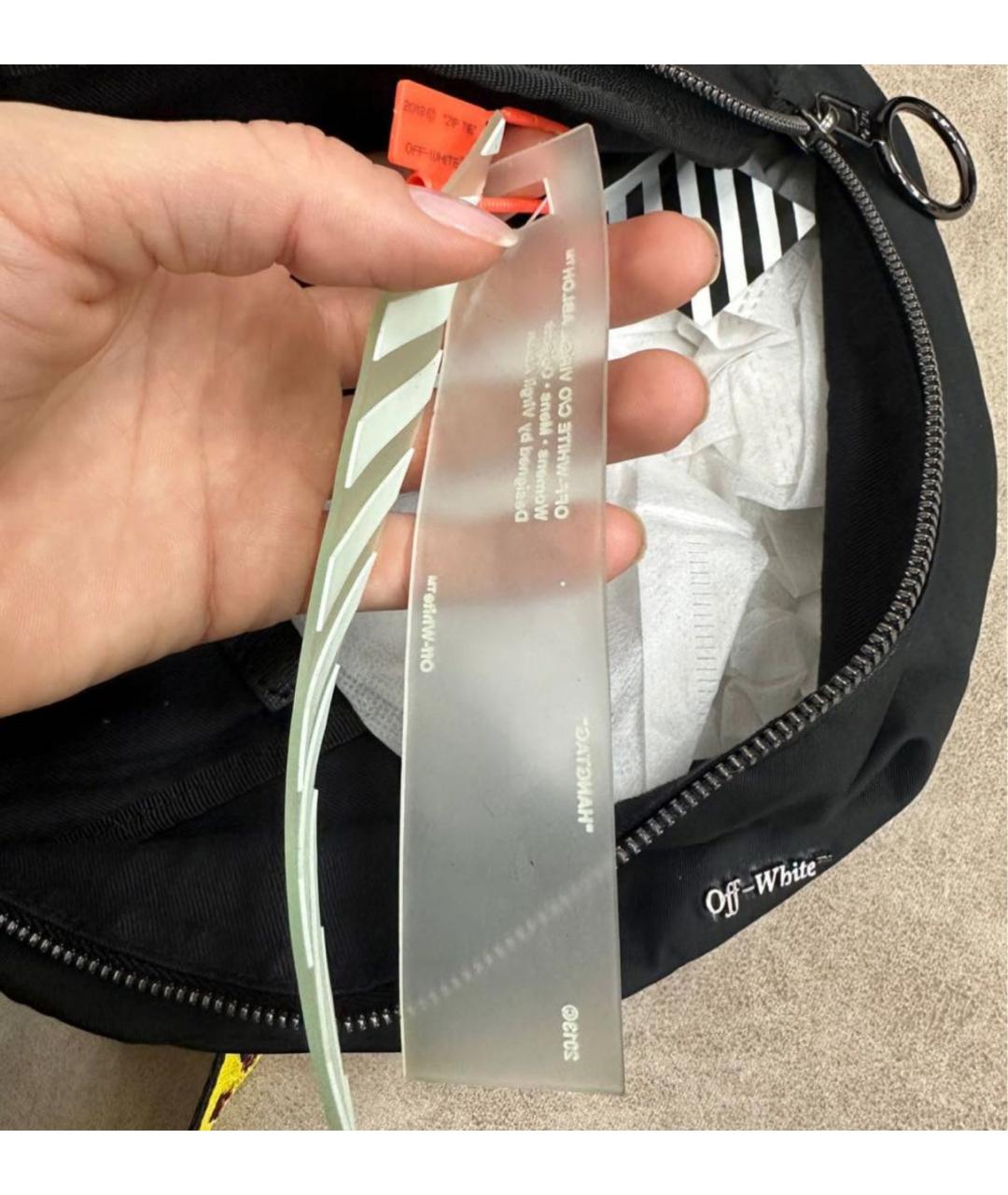 OFF-WHITE Черная поясная сумка, фото 6