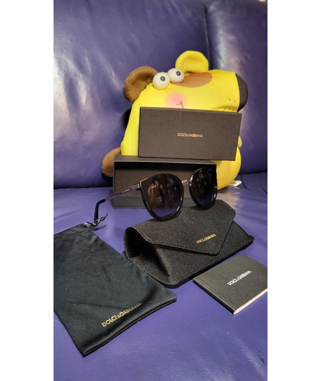 DOLCE&GABBANA Черные пластиковые солнцезащитные очки, фото 2