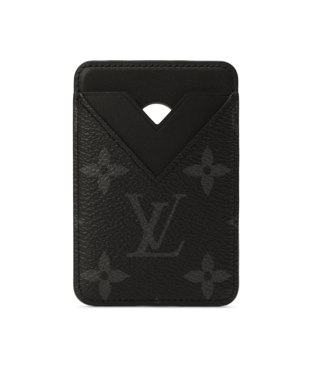 LOUIS VUITTON Черный кожаный кардхолдер, фото 1