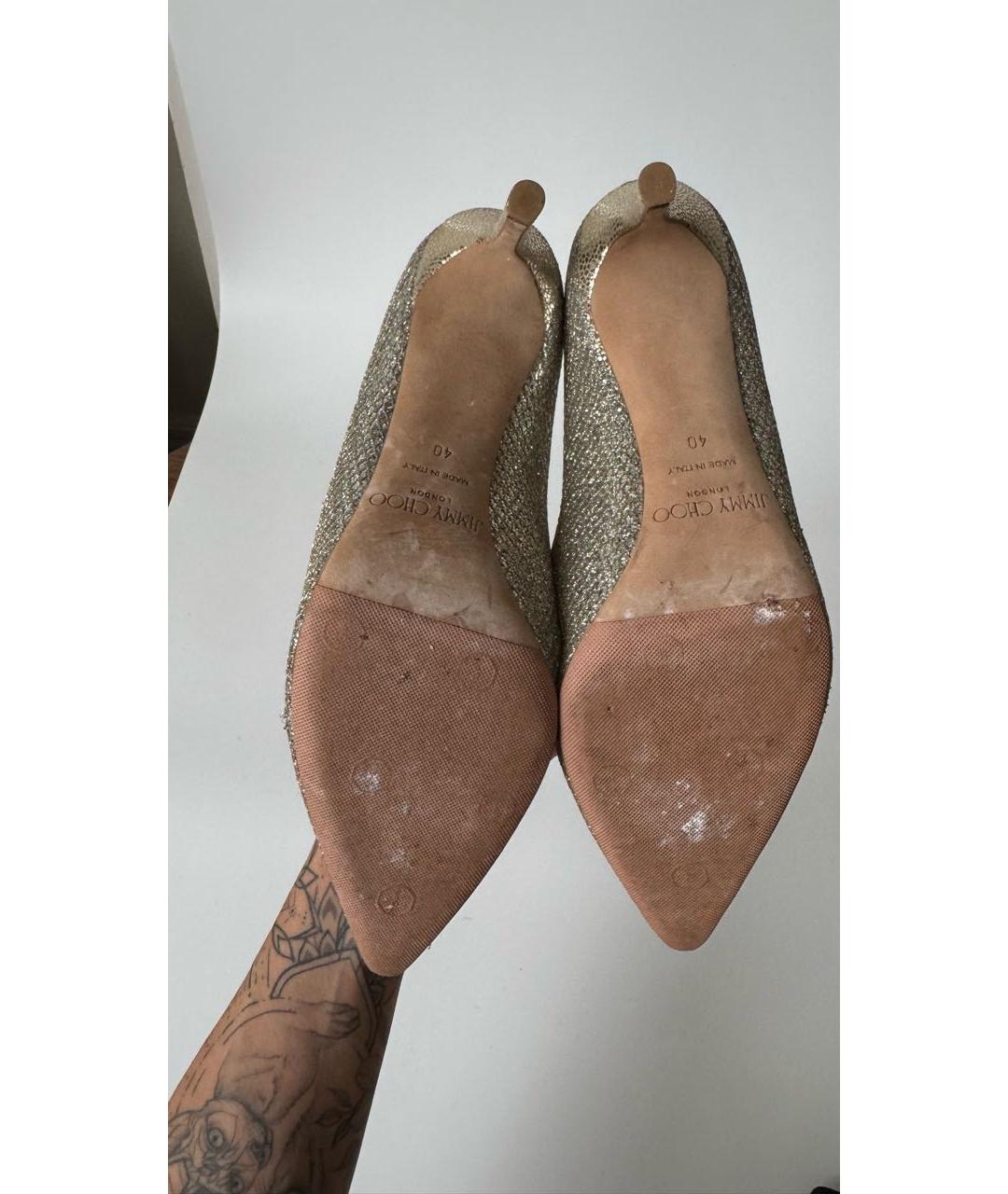 JIMMY CHOO Золотые туфли, фото 7