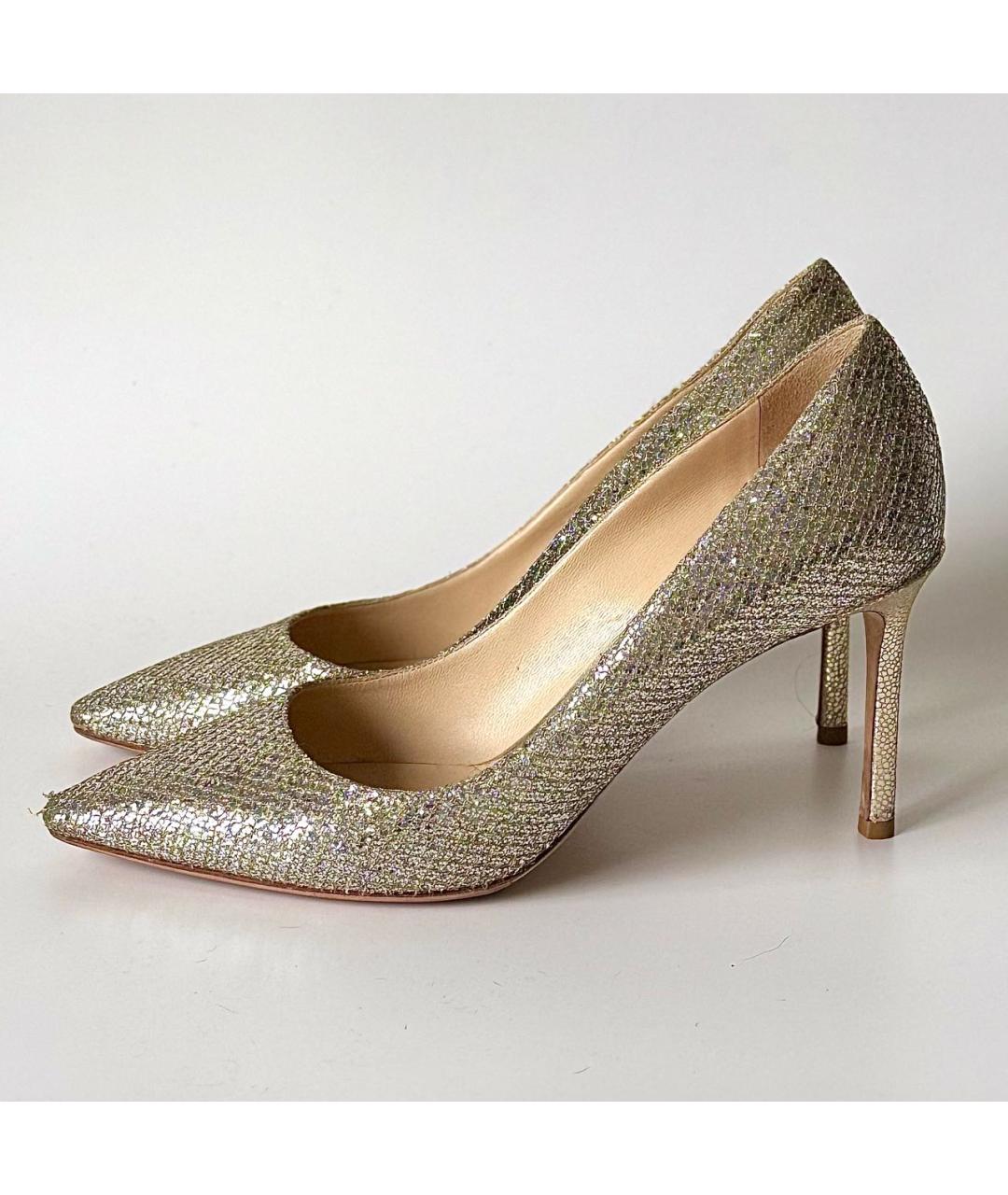 JIMMY CHOO Золотые туфли, фото 8