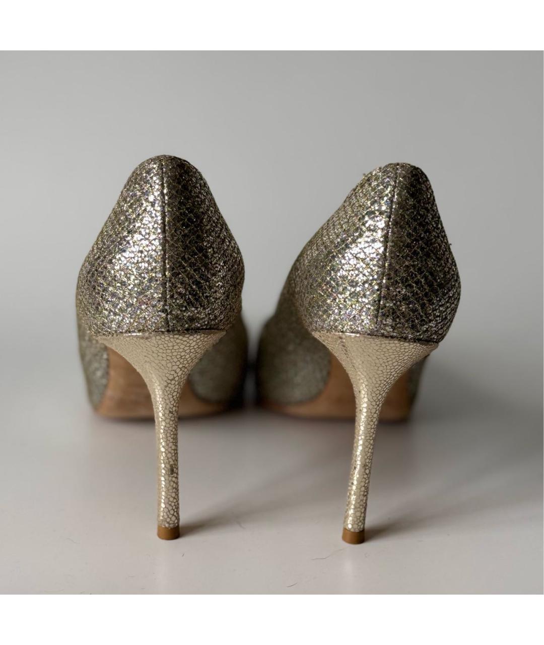 JIMMY CHOO Золотые туфли, фото 4