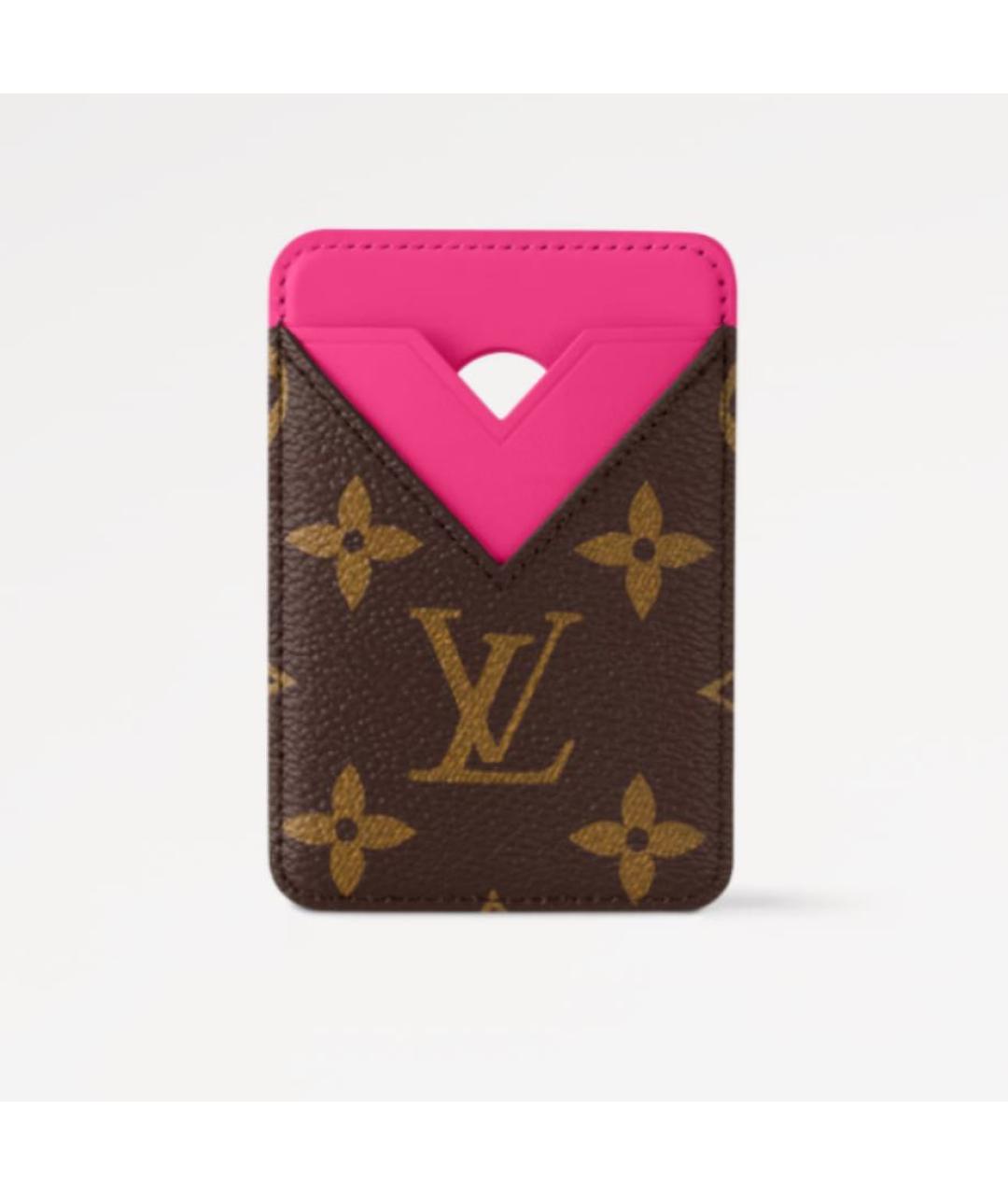 LOUIS VUITTON Розовый кожаный кардхолдер, фото 4