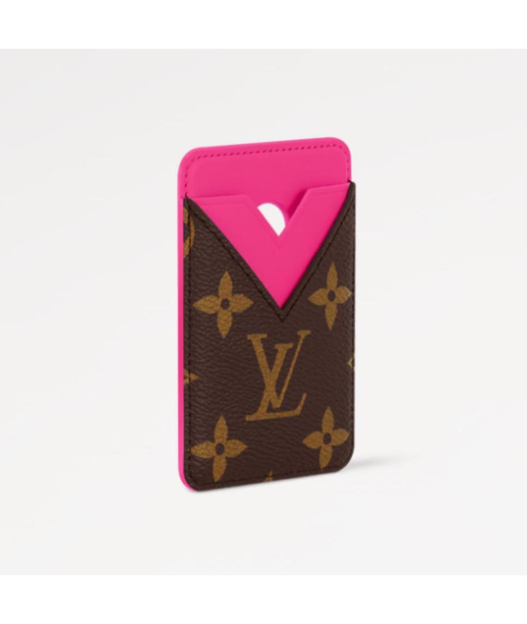LOUIS VUITTON Розовый кожаный кардхолдер, фото 2