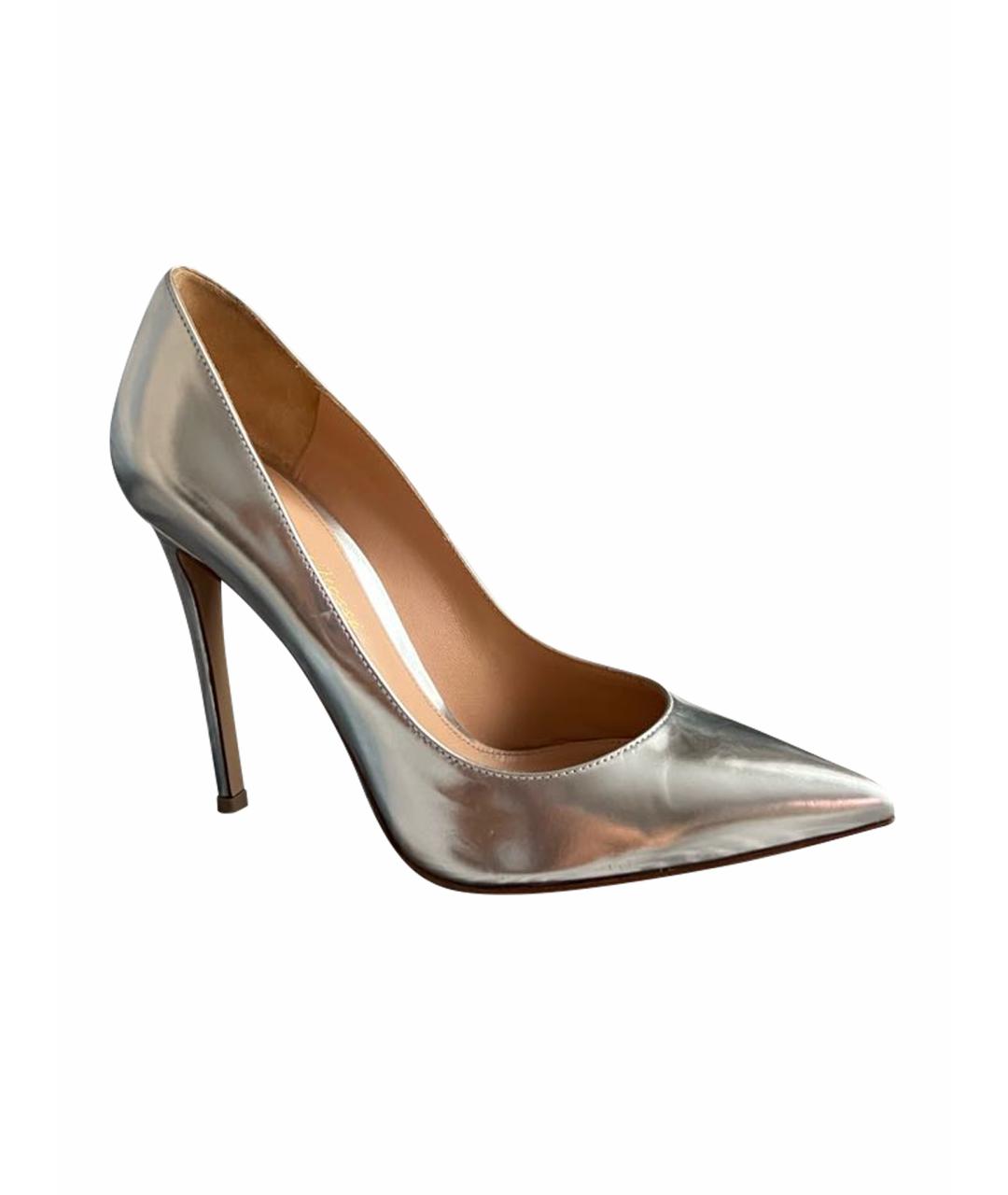 GIANVITO ROSSI Серебряные кожаные туфли, фото 1