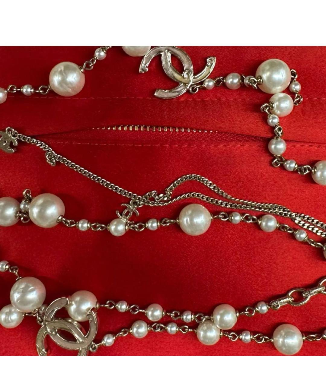 CHANEL Белое жемчужное колье, фото 2