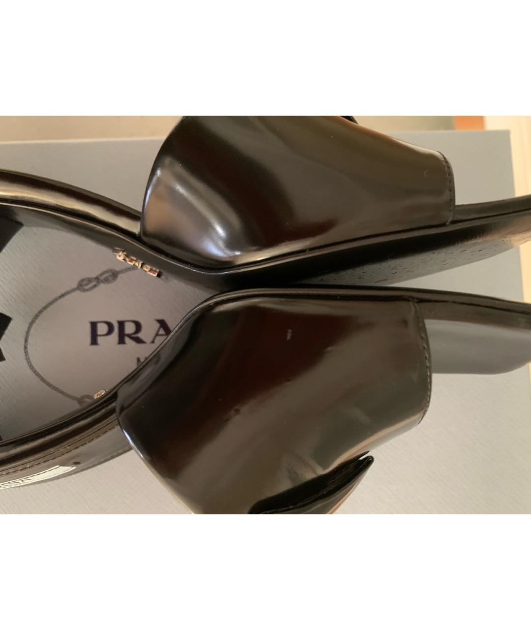 PRADA Черные кожаные мюли, фото 6